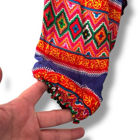 Dashiki Print 2 In 1 Jumpsuit Harem Pants Blue One Size - Picture 4 of 6